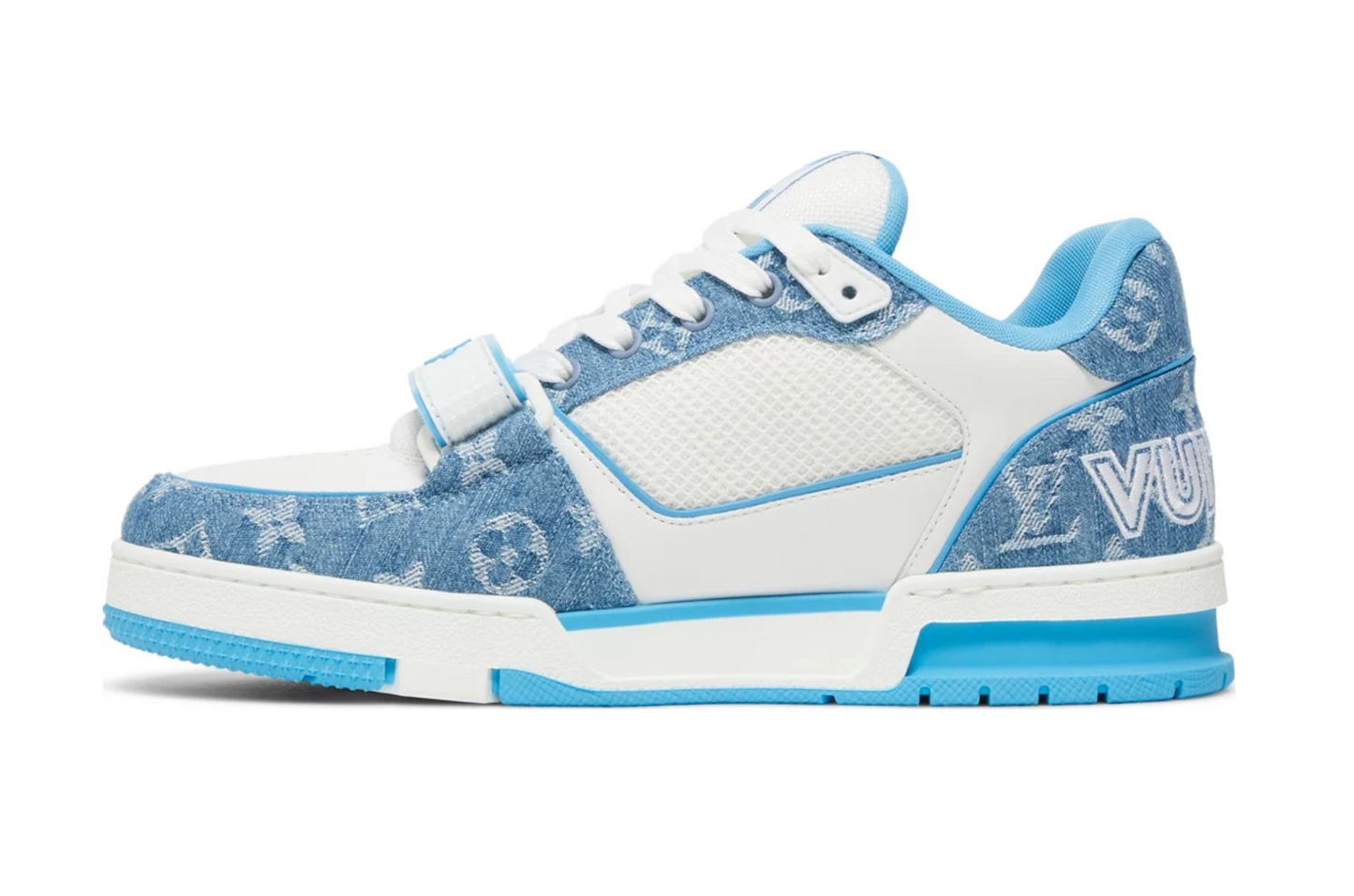 Trainer Low 'Velcro Strap - Light Blue Monogram Denim'