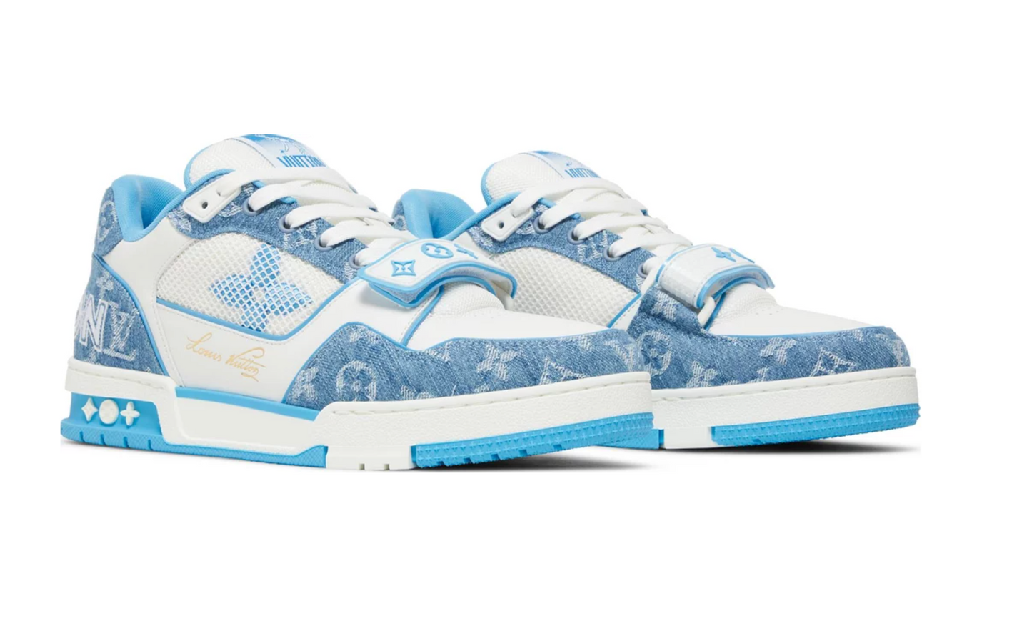 Trainer Low 'Velcro Strap - Light Blue Monogram Denim'