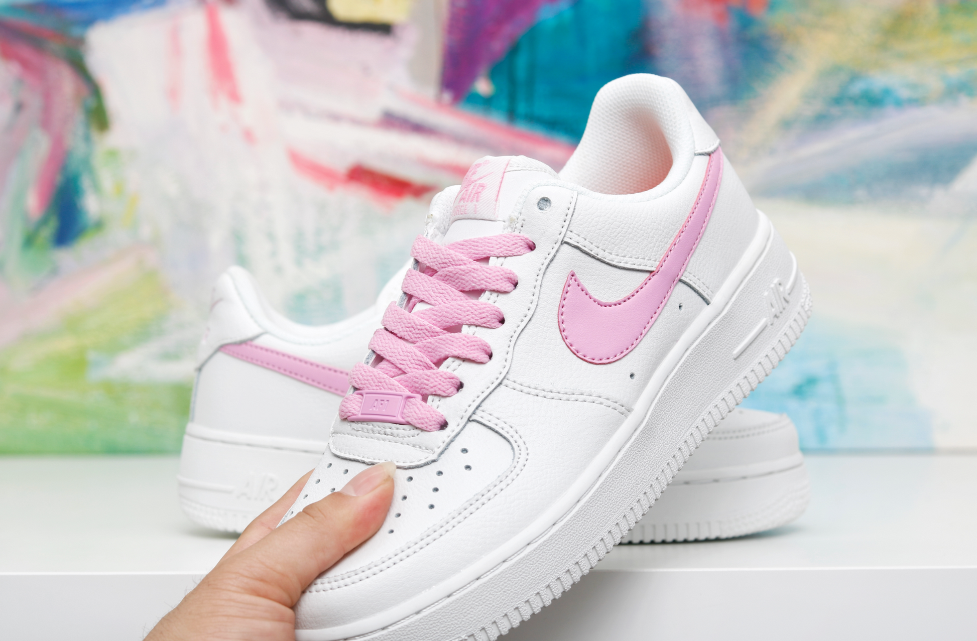 Pink af1 hot sale